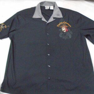Disneyland Resort Pirates of the Caribbean Embroidered Button Down Shirt Size XL